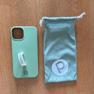 Loopy Case Mint Green iPhone Case with Matching Pouch